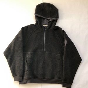 Outdoor Voices Black Megafleece 3/4 Zip Pullover Hoodie Size L